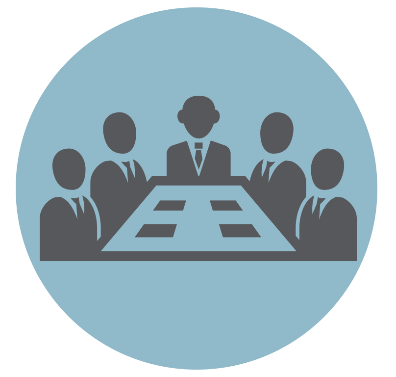 Graphic of people sitting around a table
